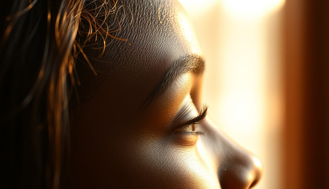 Black woman's hairline showing baby hair regrowth at thinning temple edges
