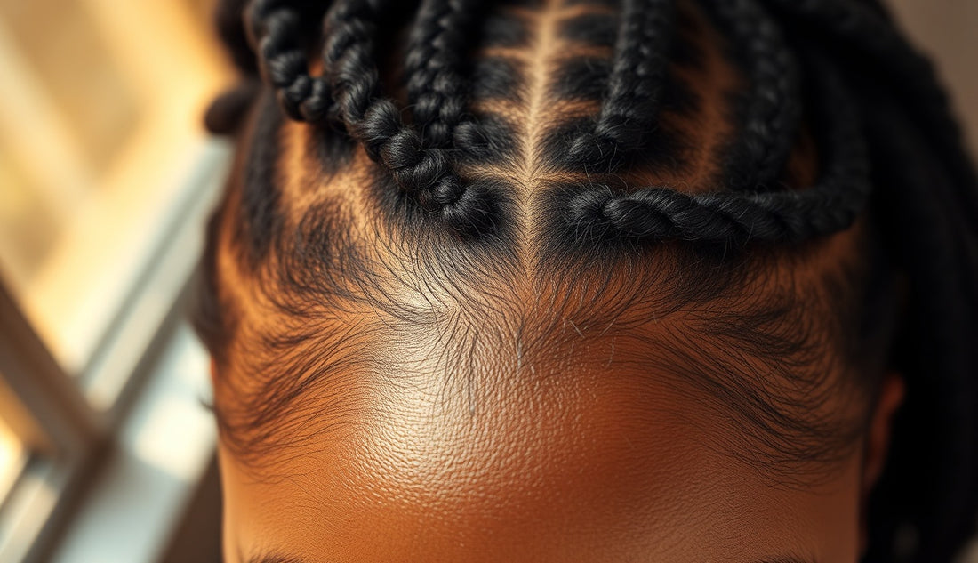 Woman's natural hairline with two-strand twists being installed in natural light