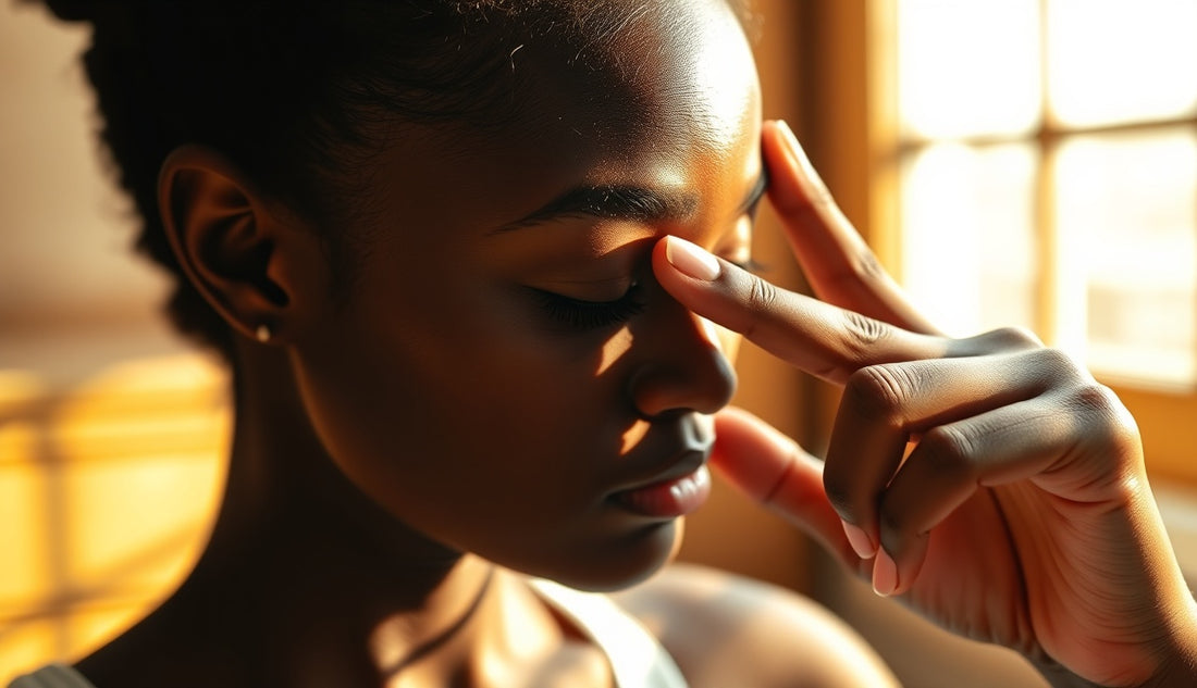 Close-up of a Black woman's thinning hairline with fine regrowth hairs visible