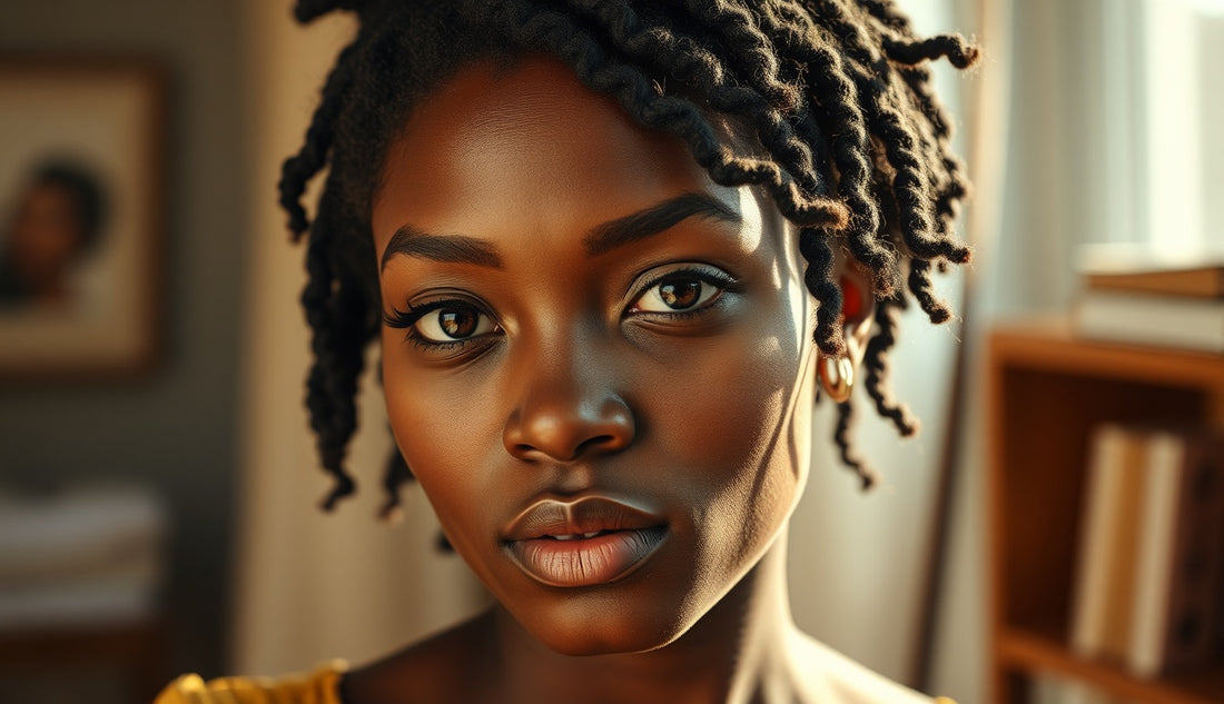Black woman with natural textured hair and visible hairline wearing loose twist-out