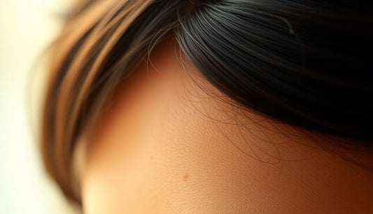 Close-up of a Black woman's natural hairline showing fine baby hair edges