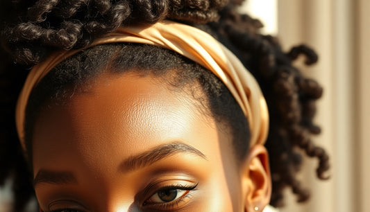 Black woman with natural textured hair in a loose protective bun covering thin edges