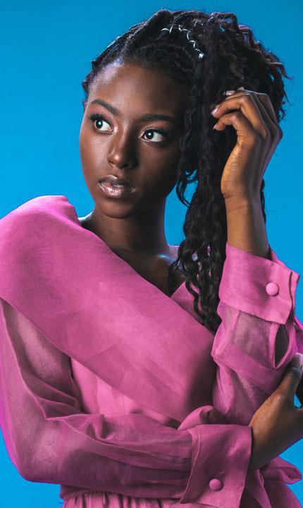 Woman wearing pink