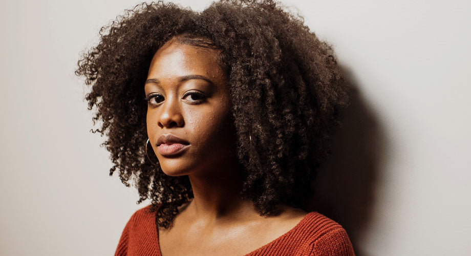 Woman with curly hair